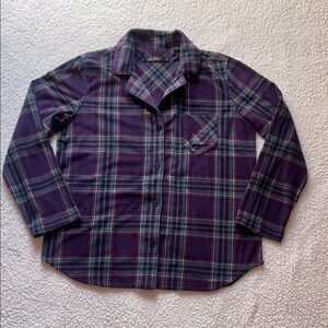 Ralph Lauren Plaid Pajama Top in Purple and Green